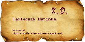Kadlecsik Darinka névjegykártya